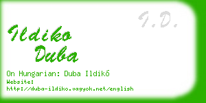 ildiko duba business card